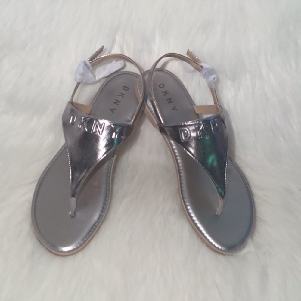 DKNY SILVER SOLAR SANDALS - Picture 4 of 6